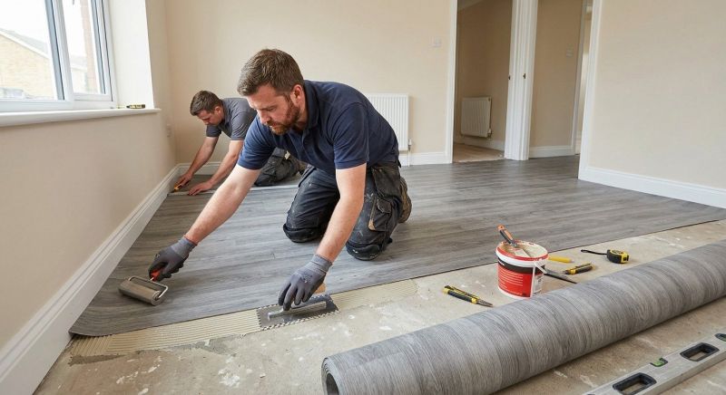Our team working on Flooring Service projects in Saint Paul, MN